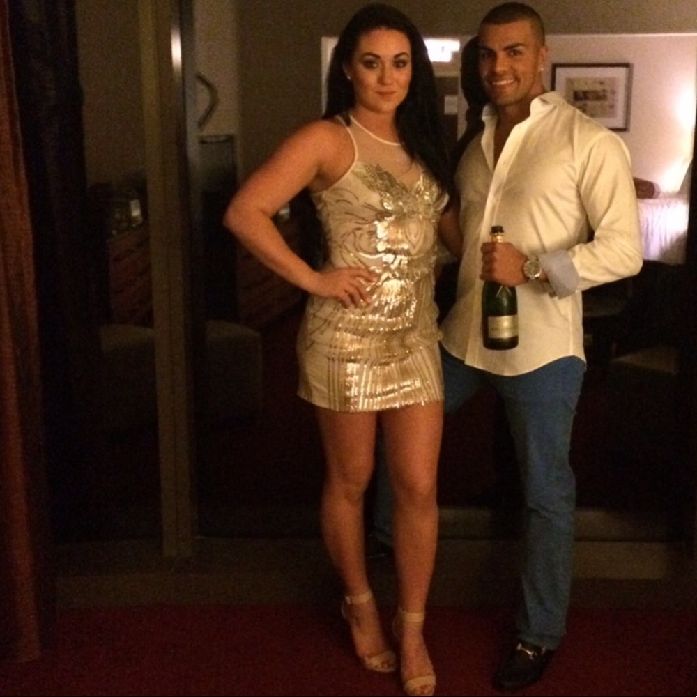 Sequined nude dress